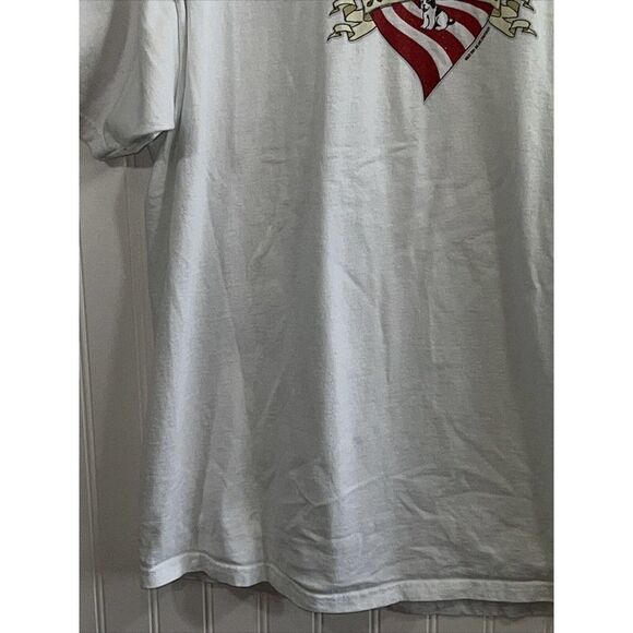 All American Grrrl Girl Big Dogs Tee Shirt Size Large White Heart Flag - Picture 5 of 7